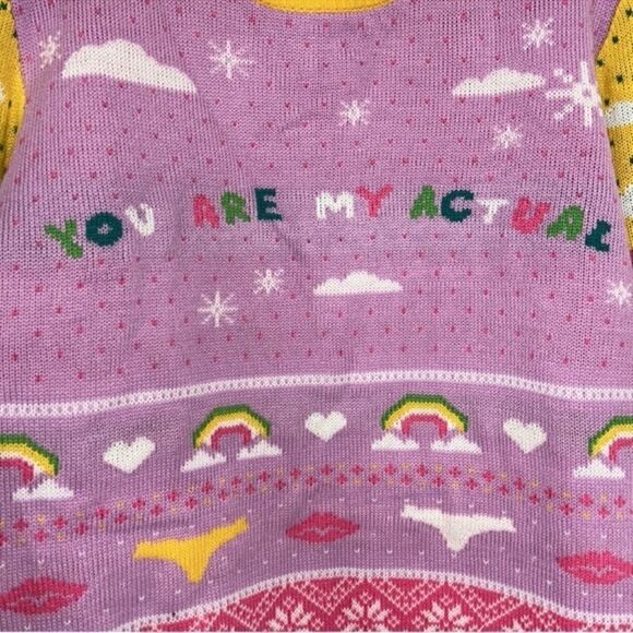 Hulu Multi colored Pink and White Sweater (Size XXL) - Picture 3 of 7